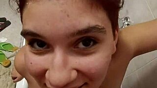 chiara begs to get pissed all over her big italian tits in toilet slavery