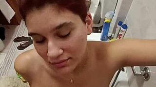 chiara begs to get pissed all over her big italian tits in toilet slavery