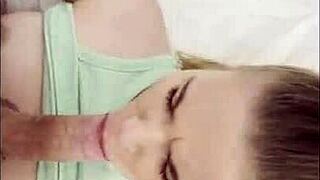 Can you handle watching my hot blonde roommate deepthroat and orgasm on my cock in college dorm?