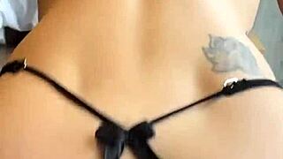 Petite latina lingerie model endures hard anal before massive creampie in pov