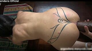 Curious heels slut stretches with huge toy play.