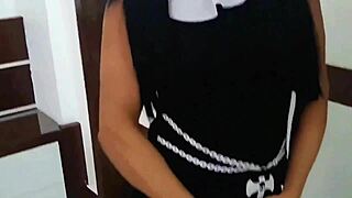 ever seen innocent halloween nun swallow cum after deep blowjob?
