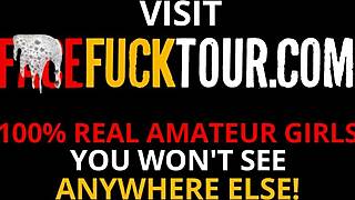 blue eyed brunette bombshell bimbo dreams of deepthroat face fucking huge monster cock cum drowning