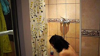 hidden cam spies girlfriend's wet shower pee wash fetish ritual