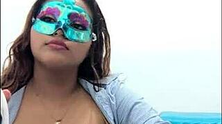 brunette latina milf student gropes her huge tits sexy before exams uh she can't stop