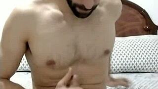 WOW ATTRACTIVE STUD JERKS MONSTER COCK SHOWS OFF HIS ASS