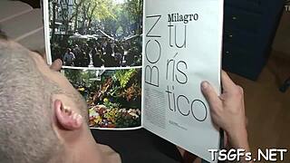 Adorable ladyboy BENT OVER for XXL ASSFUCKING and rough COCK SUCKING