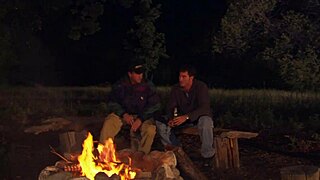 Tia Layne rams glass dildo deep in Romana Ryder's shaved pussy outdoors doggystyle