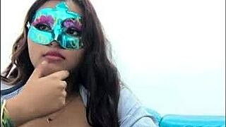 brunette latina milf student gropes her huge tits sexy before exams uh she can't stop