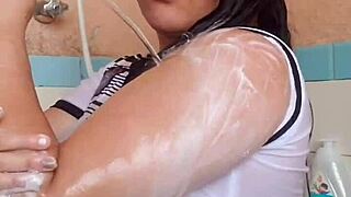 she loves watching my wet arm in the bath bra moment part two