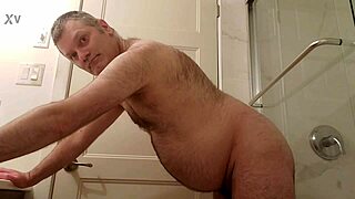 martin lavallee rams huge dildo up his ass in bathroom