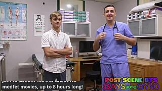 dr canada fingers hairy petite blonde's ass and pussy in latex gloves close-up