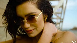 latina cj sparxx strips big tits pussy naked on beach outdoor