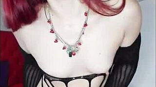 Shyyfxx Heats Up in Slutty Outfit Jerking Juicy Redhead Pussy