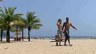 18yo blonde brazilian slut in fishnets rides massive cock then takes it deep in her ass