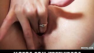 Curly bombshell bimbo rips clothes masturbates panties dripping orgasm