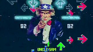 Naughty British Stepmania Game Spews Endless Cocks!