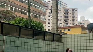 He kept rubbing his hard cock on me in the pool