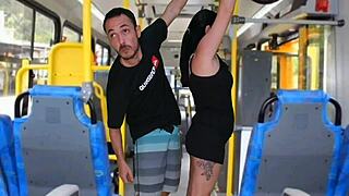 morena gropes huge ass on bus craving public cock lick