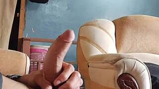 wanna catch me stroking my cock on the living room couch?