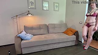 whoa big belly guy throbs as cute girl deepthroats his cock hard!