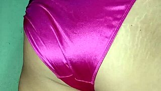 i love sliding into this rosy satin panty for anal orgasm bliss