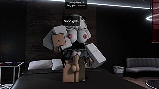 that horny roblox catgirl bent over begging for my creampie doggy in her slutty pussy