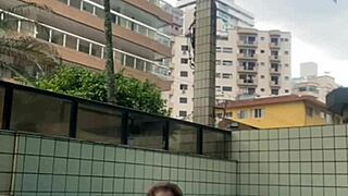 He kept rubbing his hard cock on me in the pool