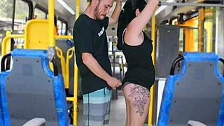 morena gropes huge ass on bus craving public cock lick