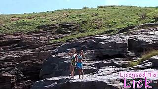 Tarra White Submissively Licks Big Ass Pussy on Public Beach