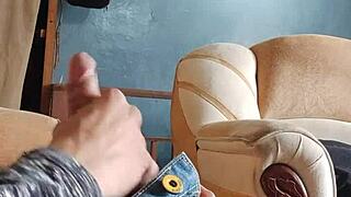 wanna catch me stroking my cock on the living room couch?