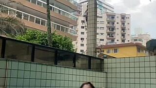 He kept rubbing his hard cock on me in the pool