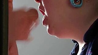 Cheating bride wife slurps stranger's cock deep before gulping every swallow drop