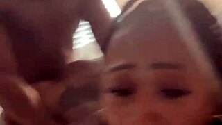 damn, sexy busty ebony marrijanee bends over for deep doggy pounding on that fat ass