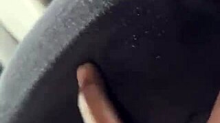 Black monster cock plays with pink pussy under dress