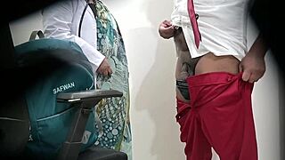 doctor flashes handjob on patient's throbbing cock exam