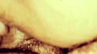 sharing bed with sexy aunty leads to creampie deep in her tight wet pussy closeup