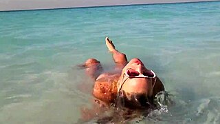 i went skinny dipping then fingered my shaved pussy til i squirted on the beach... monika fox style