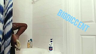 stroking my dick in the shower quick