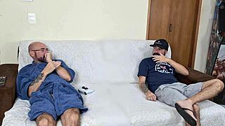 corno calls buddy to watch and join fucking his wife