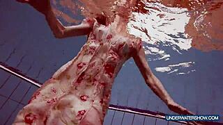 martina's croatian redhead bikini teases escalate to steamy public pool nudist shower