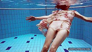 martina's croatian redhead bikini teases escalate to steamy public pool nudist shower