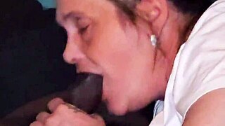 headrietta gives stepson the sloppiest gumjob with big black cock