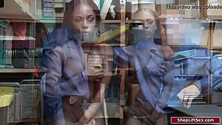 ebony thief bends for officer's big cock anal pounding