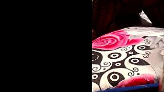 elvie slams massive dildo deep outdoors ebony hardcore