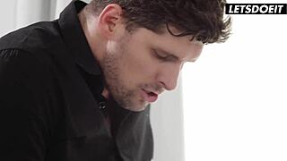 blindfolded jia lissa stands gettin fucked doggy by big cock