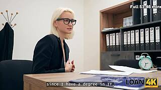 loan4k SLUTTY CHEATER bangs loan manager in OFFICE for cash after interview