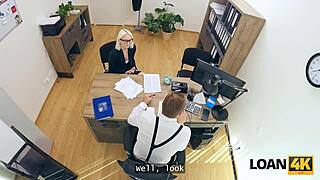 loan4k SLUTTY CHEATER bangs loan manager in OFFICE for cash after interview