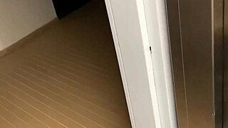 we get caught fucking hard in elevator with hot neighbor after quick panty lick