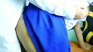 schoolgirl sneaks post-class fuck with hubby creampie